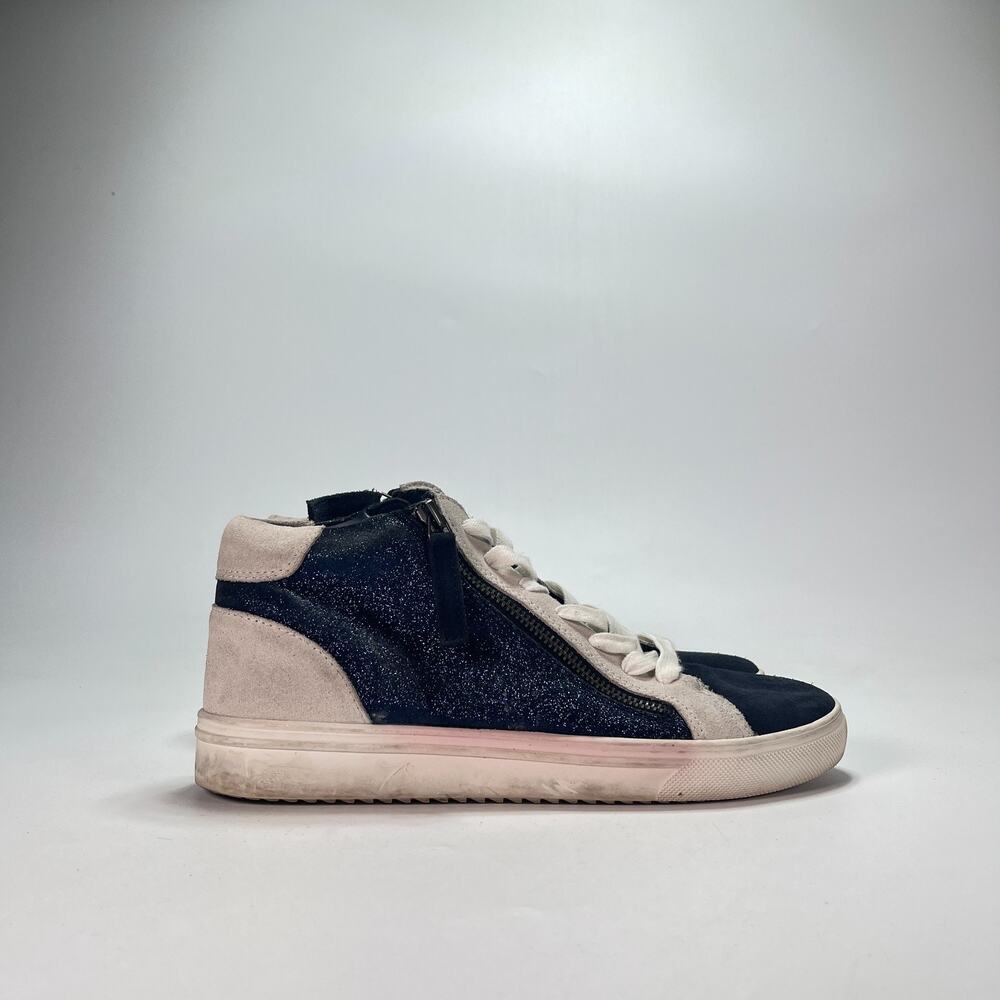 Blondo Genesis Navy Blue White High Top Glitter Sneakers Women's Size 10